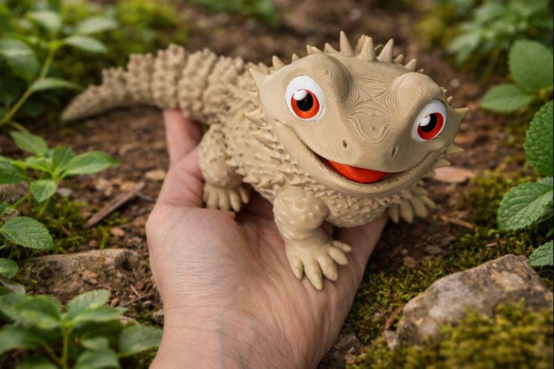 Articulated Bearded Dragon — Poseable 3D Printed Lizard Desk Decor