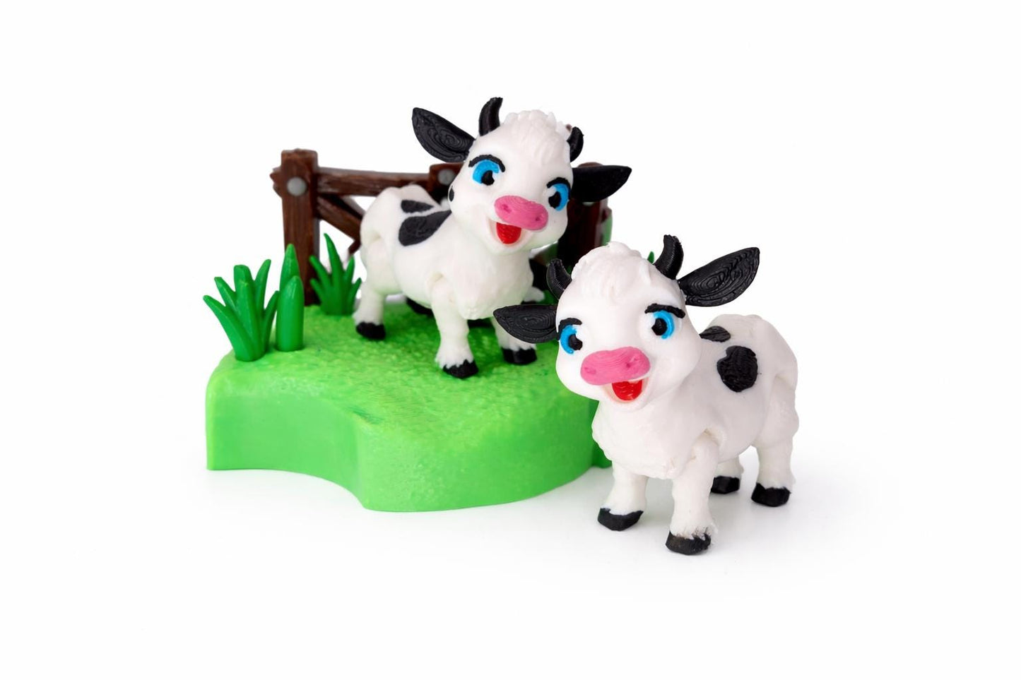 Articulating Cow Pasture Set — Hand-Painted 3D Printed Farm Toy