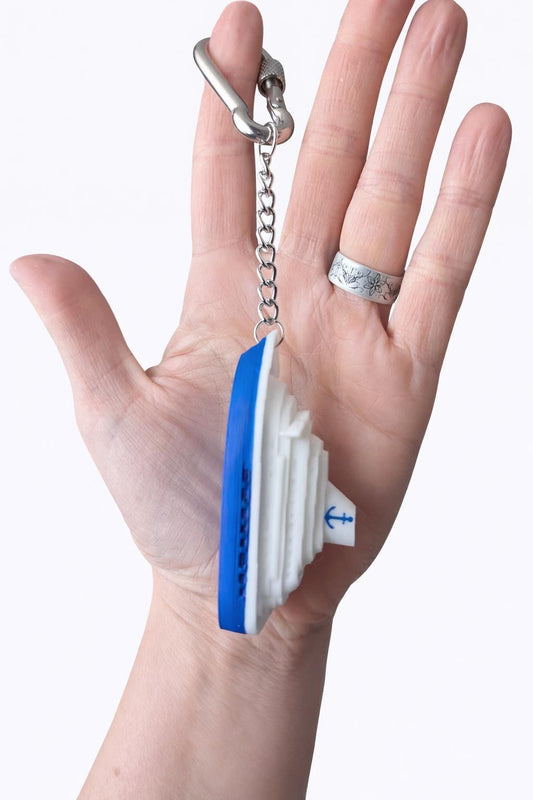 Cruise Ship Keychain — Nautical Travel Accessory & Luggage Charm