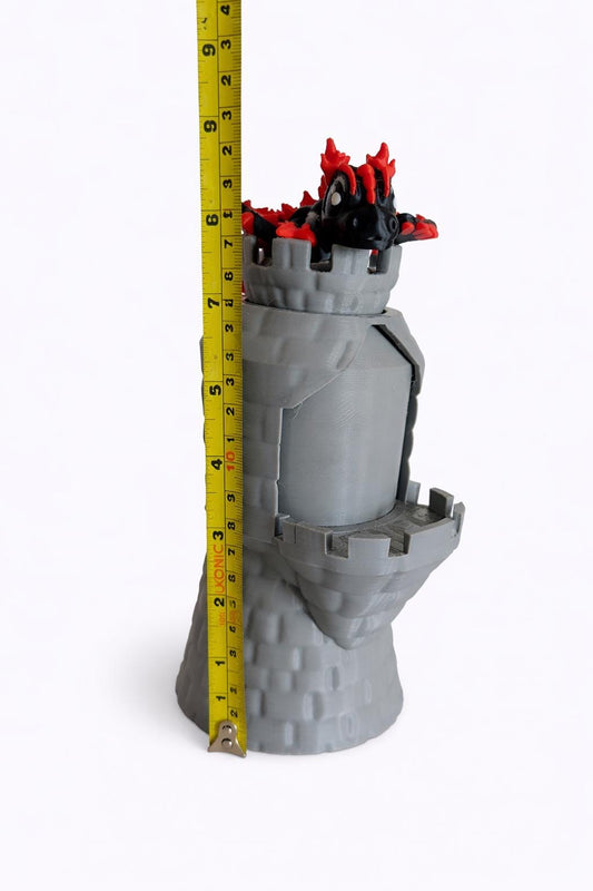 Dragon Castle Tower Play Set | Fantasy Dragon Hideaway with Secret Compartment